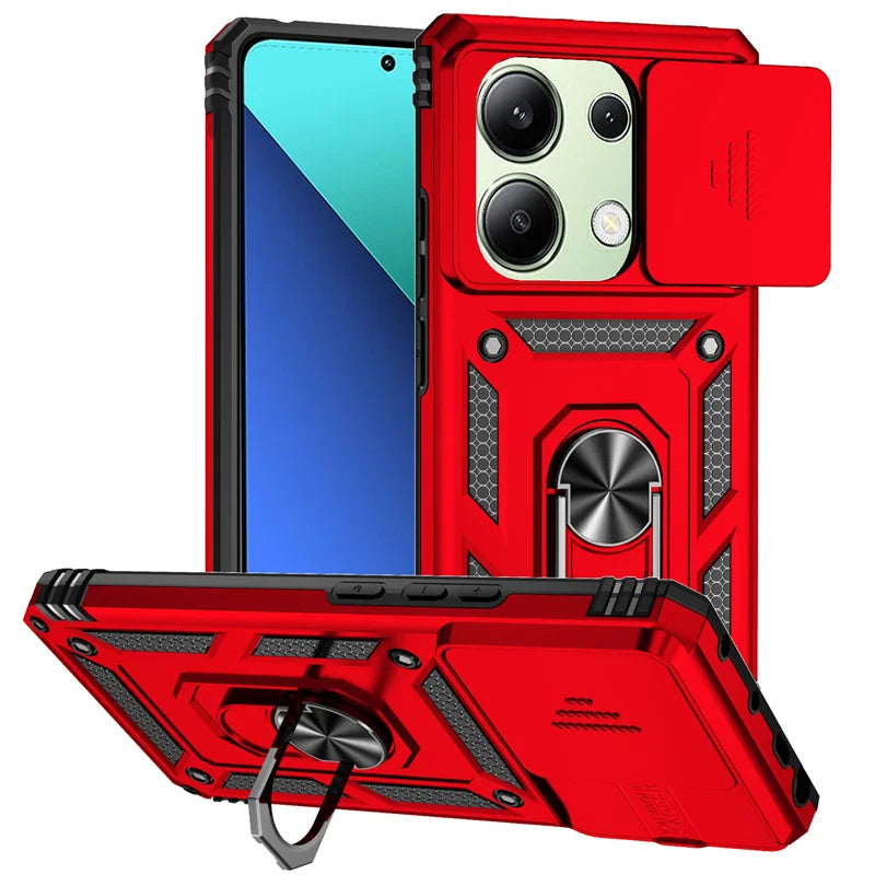 Shockproof Armor Funda For Xiaomi Redmi Note 13 Pro 5G 4G Slide Lens Protect Phone Case For Redmy Note13 Note13pro 5G Back Cover