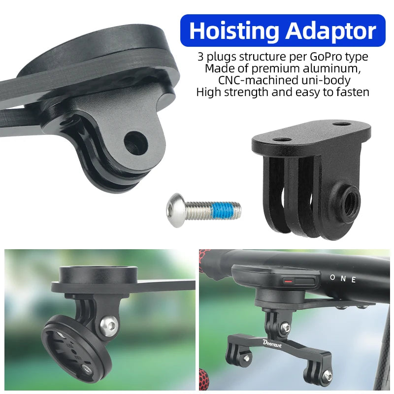 Bicycle Integrated Handlebar Computer Bracket for Garmin Bryton Wahoo Road Bike Speedometer Headlight Carbon Fiber Mount Stand