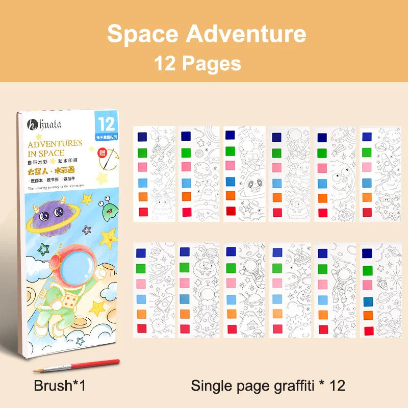 Coloring Books Portable Watercolor Painting Book Graffiti Picture Books Painting Drawing Toys For Children Gift