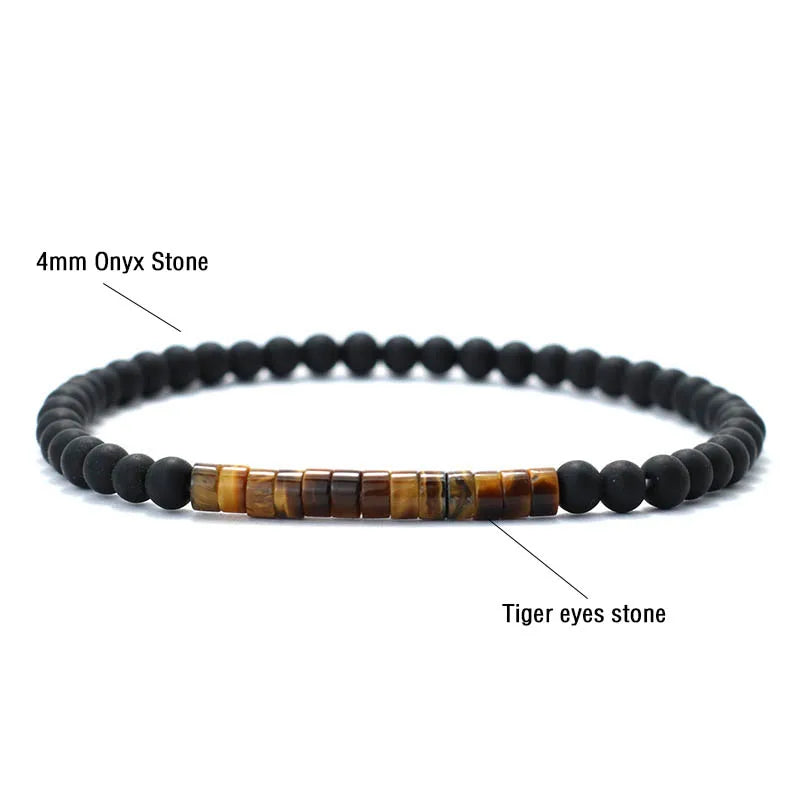 New Minimalist 4mm Bead Bracelet Unisex Emperor Onyx Small Stone Braclet Meditation Yoga Strand Braslet Couple Brazalete Pulsera