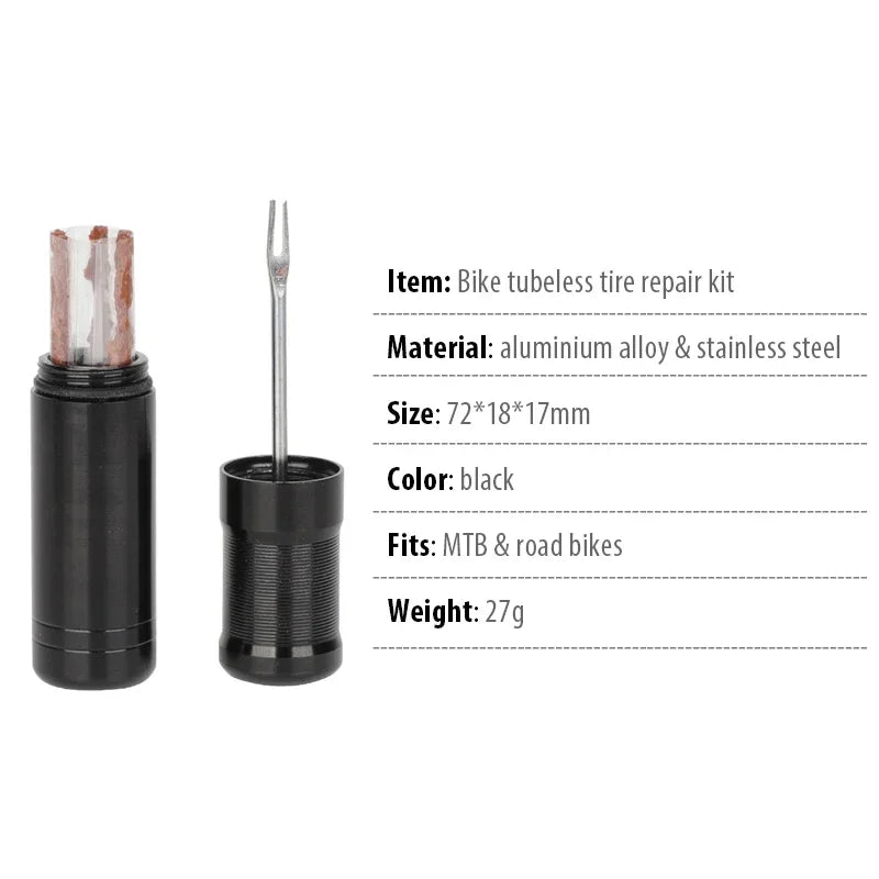 Bicycle Tire Puncture Repair Tool Kit Mini Bike Tubeless Tire Repair Tools MTB Tyre Repairing Rubber Strips Cycling Accessories
