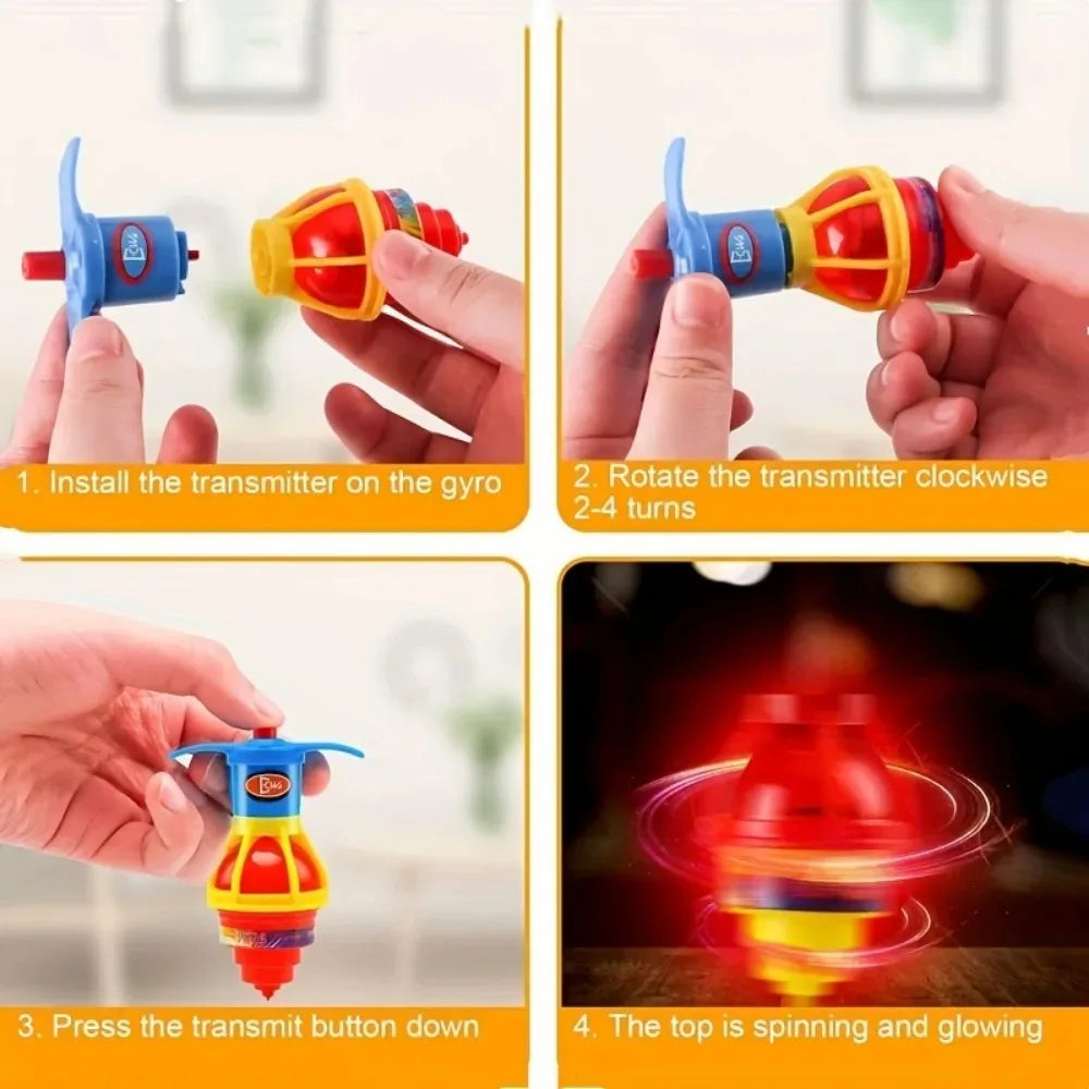 10Pcs LED Light Up Glitter Top Spin Toy - Perfect for Kids Birthday Party Favors, Easter Gift Fillers Classroom Prizes