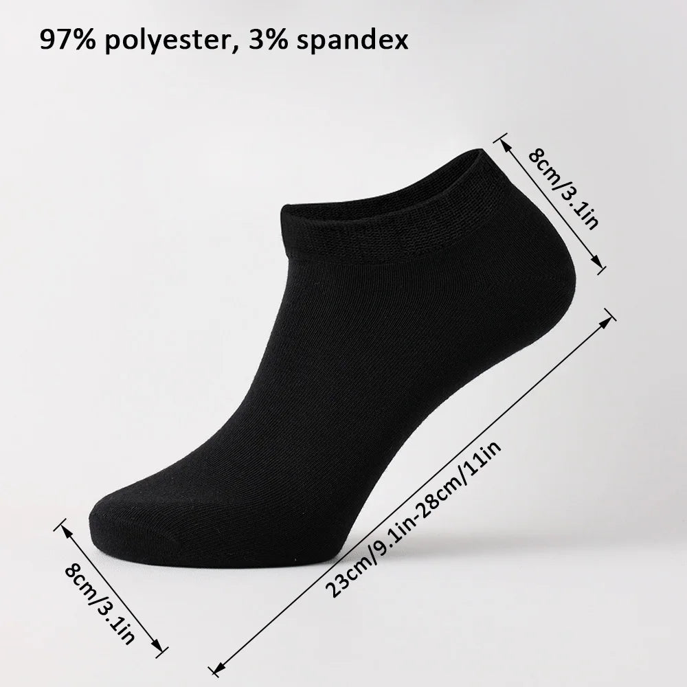 5/6/7/10 Pairs Women/Men Boat Socks Invisible Low Cut Silicone Non-slip Summer No-show Ankle Socks Solid Color Casual Breathable