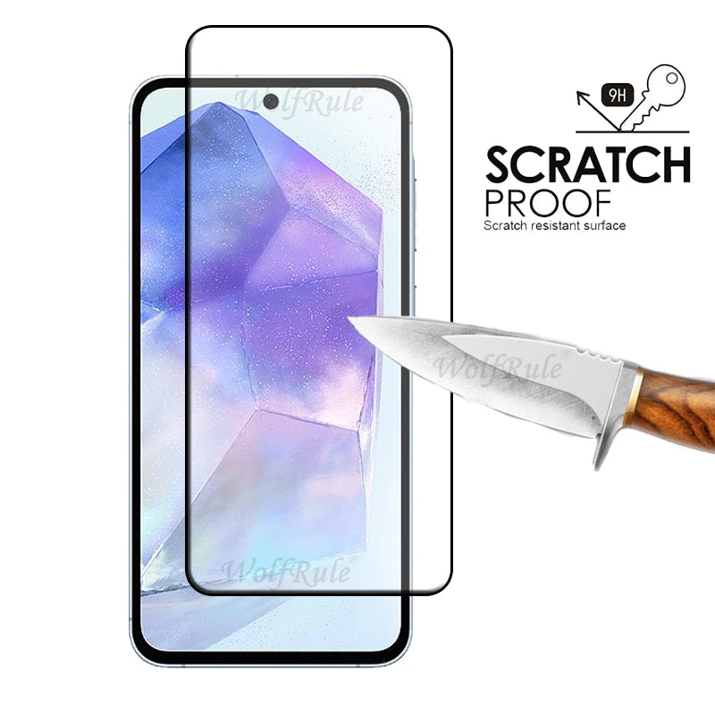 1/2/3/4PCS Full Cover Glass For Samsung A55 Glass Samsung Galaxy A55 Tempered Glass 9H Screen Protector Samsung A55 A52 A53 A54