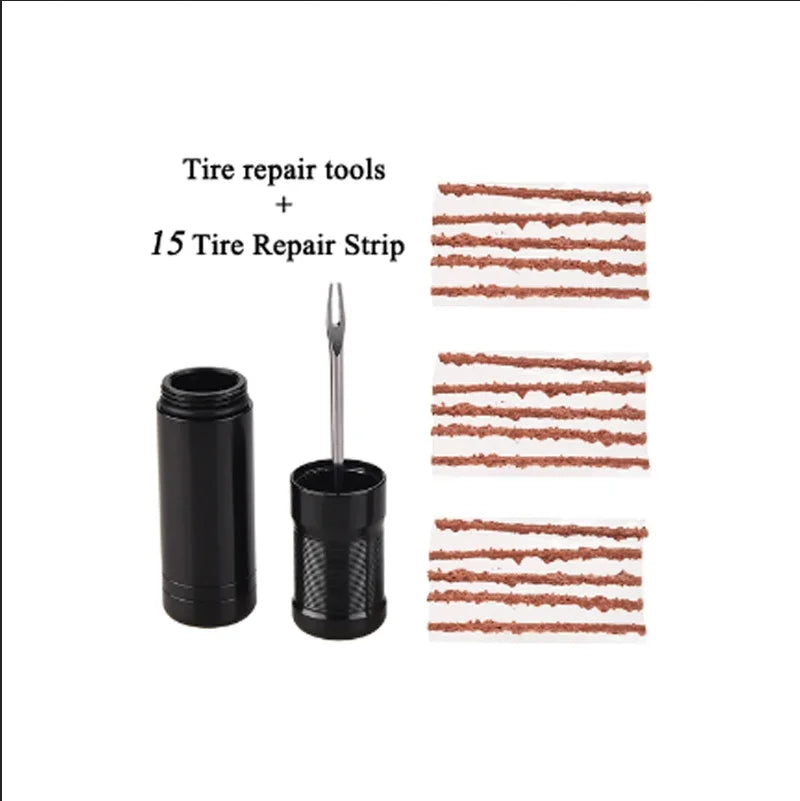 Fork Drill Vacuum Tire Repair Kit, Portable Emergency Mountain Bike Tire Repair Rubber Strip, Bicycle Repair Tool