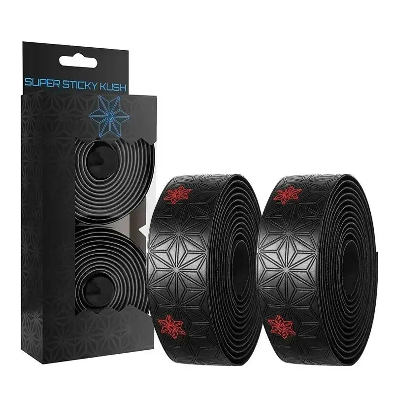 1 Pair Anti-Slip Road Bike Handlebar Tape PU Shock Handle Bar Tape w/ Bar End Plugs Bicycle PU Anti-Vibration Wrap Tape Bartape
