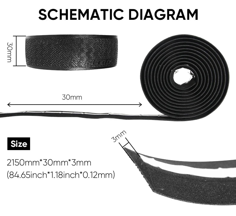 Bike Handlebar Tape EVA PU Road Bicycle Handlebar Tape Anti-slip Shock Absorption Cycling Wrap End Plug Bike Accessories