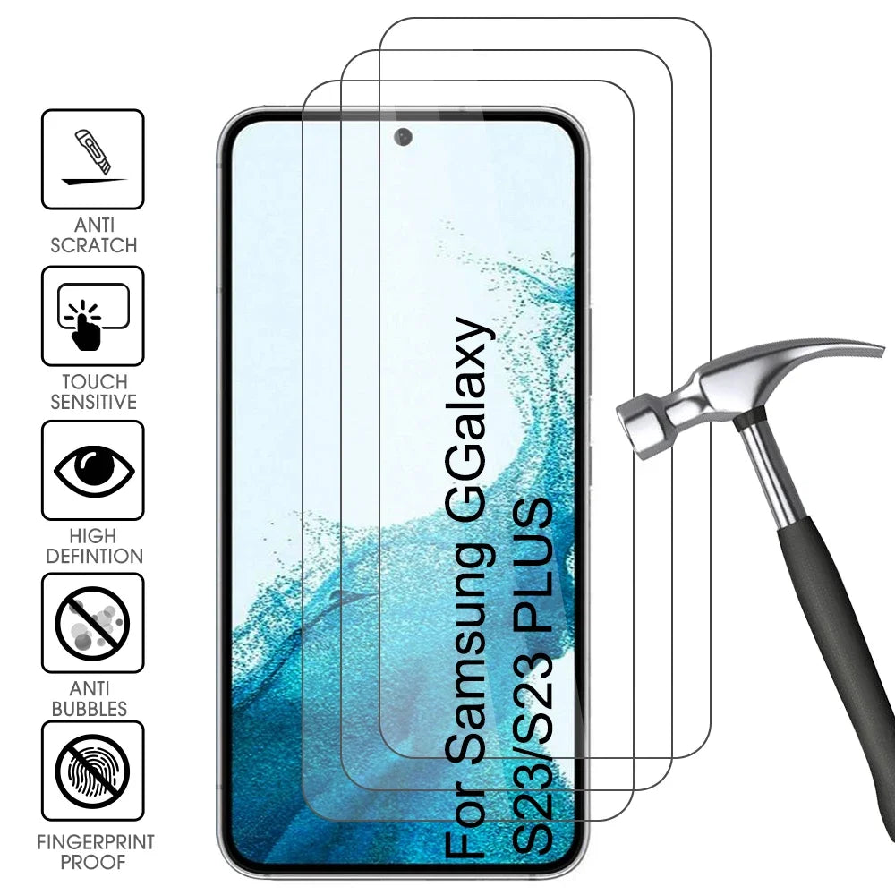 HD Tempered Glass Screen Protector For Samsung S23 Plus 5G S23+ 9H Premium Explosion-Proof HD Film Cover For S23Plus S 23 5G New