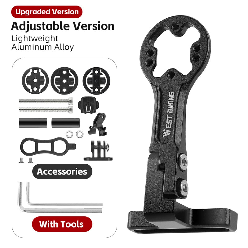 WEST BIKING Bike Bracket Front Light Lamp Holder Aluminum Alloy Extension Holder for Bicycle Computer Wahoo Bryton Garmin Bracke