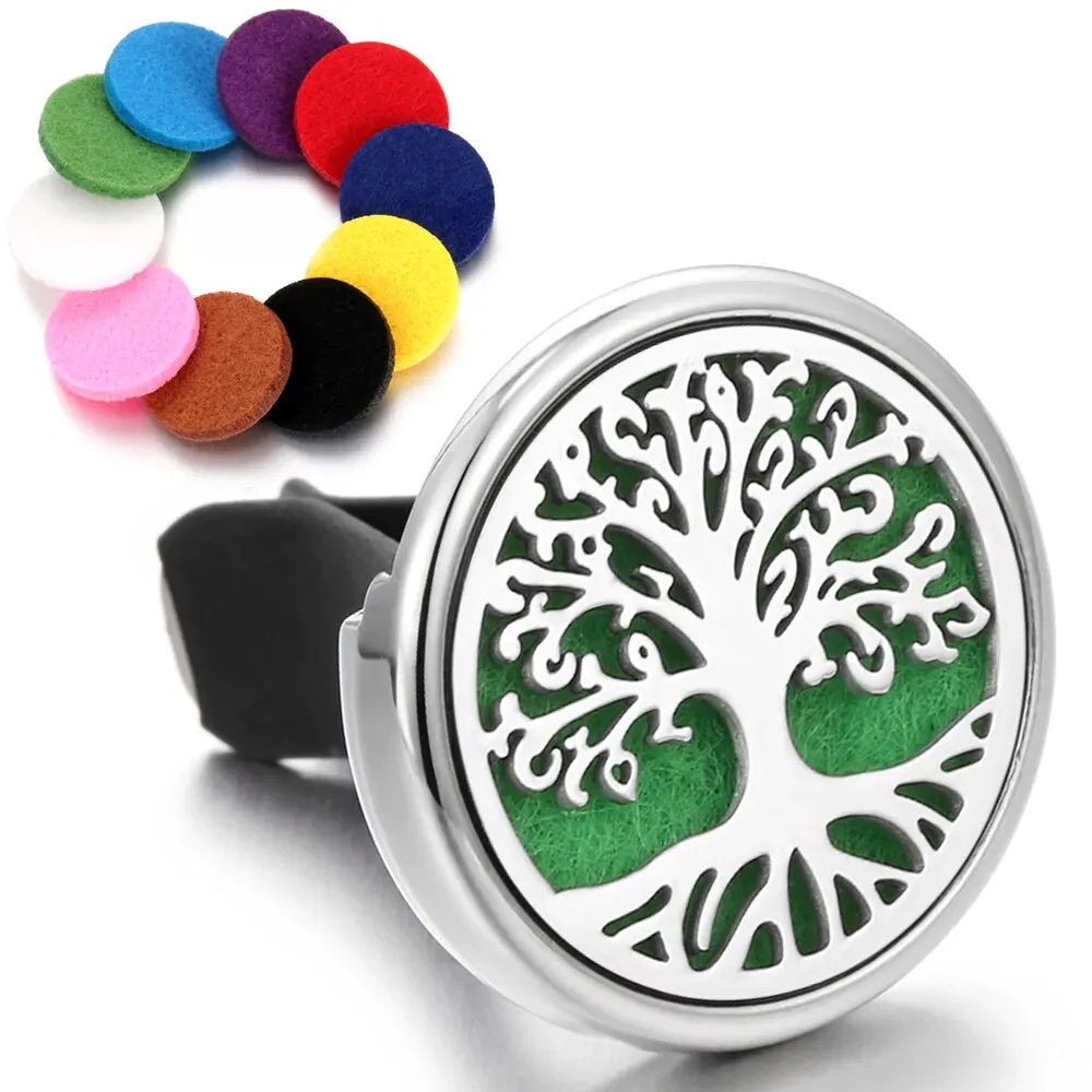 Tree Car Aromatherapy Diffuser Locket Car Clip Perfume Essential Oil Diffuser Car Vent Clip Air Freshener Purifier With Pads
