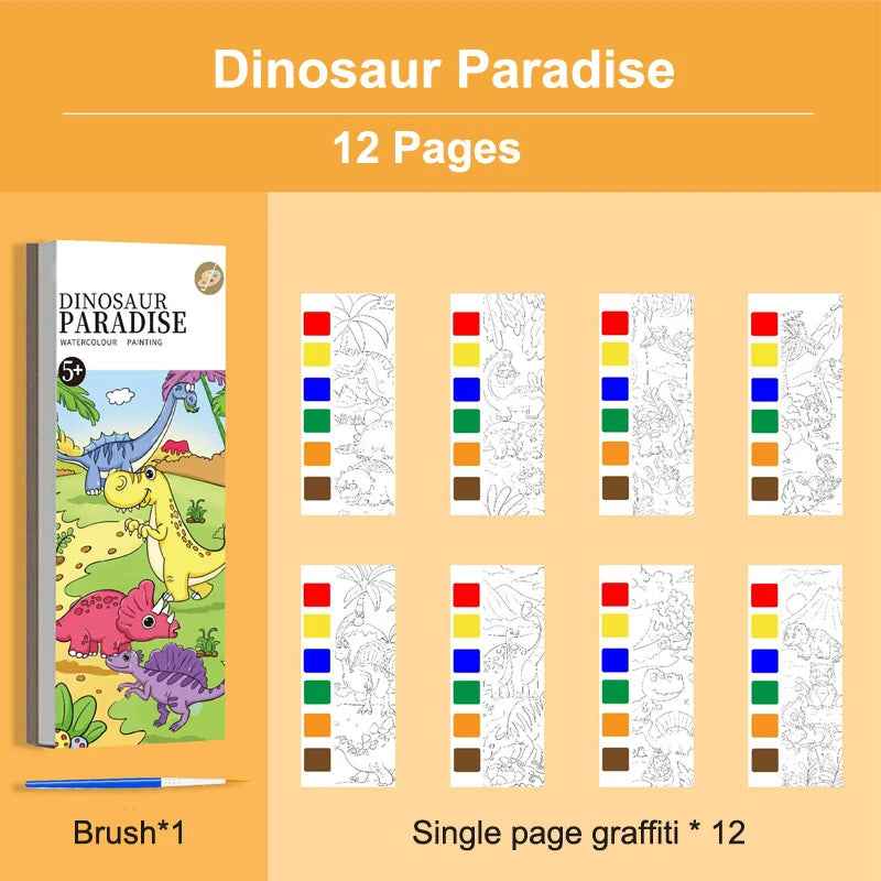 Coloring Books Portable Watercolor Painting Book Graffiti Picture Books Painting Drawing Toys For Children Gift