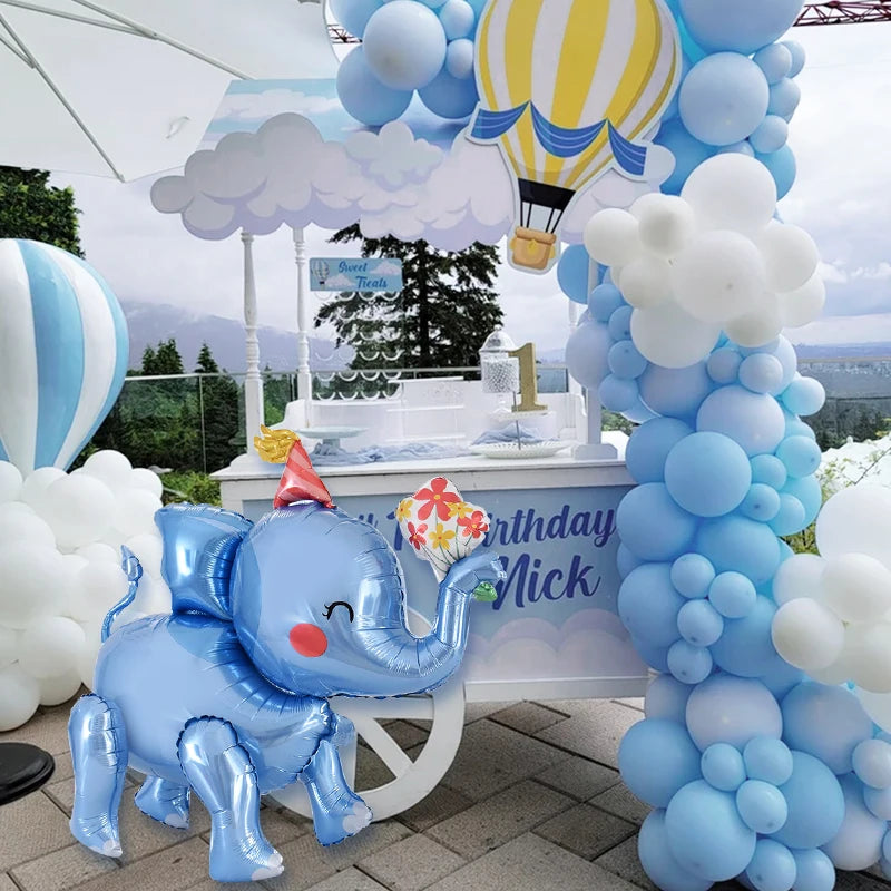 1pc 4D Rainbow Unicorn Foil Balloons For Girls Unicorn Birthday Decor Kids Jungle Birthday Party Elephant Animal Standing Ballon