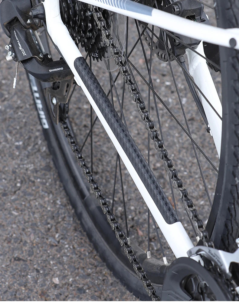 WEST BIKING Bicycle Chain Protection Sticker Mountain Bike Carbon Fiber Chain Sticker Folding Frame Anti-scratch Protective Film