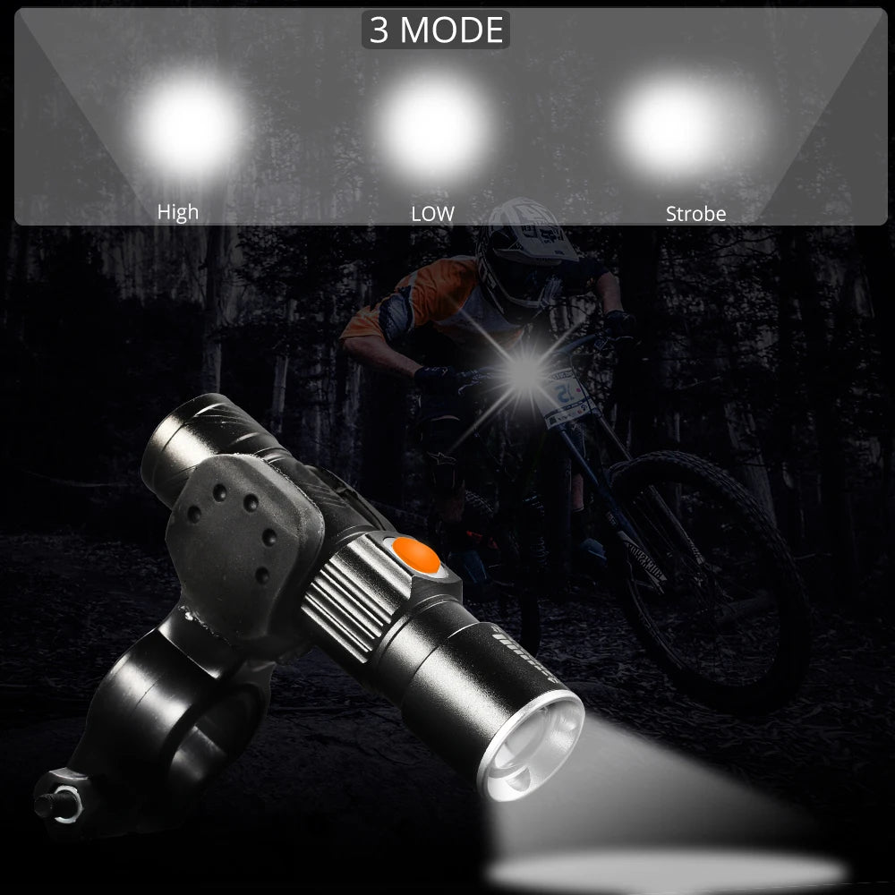 ZK30 3 in1 8000 Lumen Bike Bicycle Light USB rechargeable LED Waterproof Super Bright Zoom Headlight Rear light MTB Bike Light
