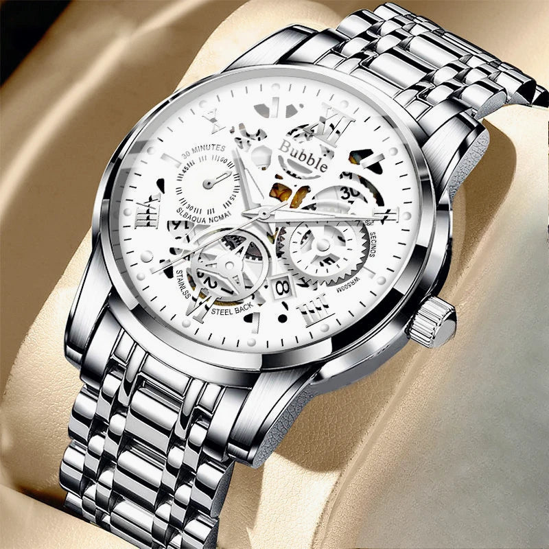 Men's watch, retro high-value fashion hollow watch