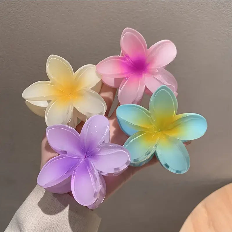 2/4PCS Fashion Women Flower Hair Clips Vacation Bohemia Egg Flower Hair Clips Barrettes Girls Large Hairpins Hair Accessories