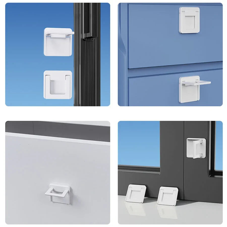 Kids Safety Sliding Door Window Limit Lock Drawer Cabinet Door Locks Punch-free Paste Multifunction Baby Security Protection