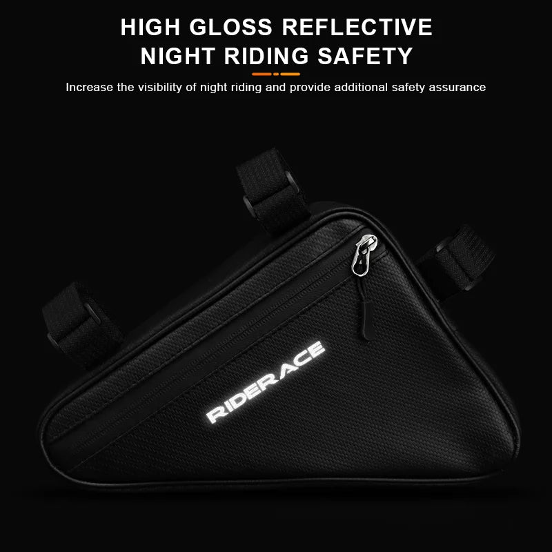 RIDERACE Waterproof Cycling Tube Bags 1.5L MTB Road Bike Triangle Bag Cycling Frame Front Bags Repair Tools Pannier Bicycle Bag