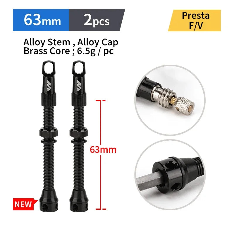 MANA 1Pair Bicycle Presta Valve 40/53/63/78/100mm 7075 Aluminum Alloy For Tubeless Road/MTB/Gravel Bike-ELITEWHEELS Valve