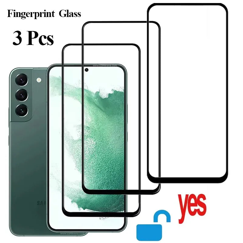 S25 S24 s23 s22 Tempered glass For Samsung S25 Screen Protector Galaxy S22 Fingerprint Unlock Glass Samsung Galaxy S23 S21 FE