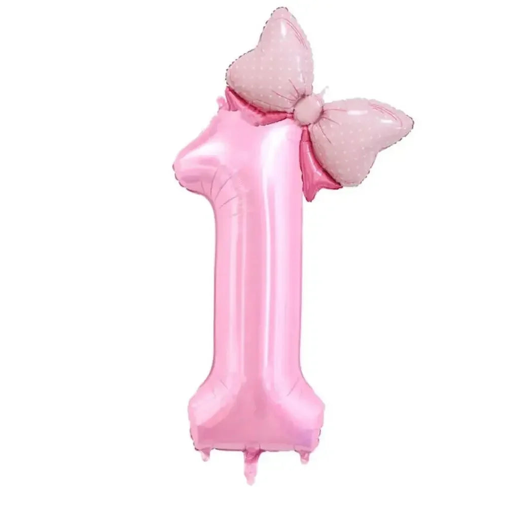 40 Inch Birthday Number Ballons New Girls Princess Birthday Pink Bownot Balloons Wedding Party Ballons Jumbo Number Balloon
