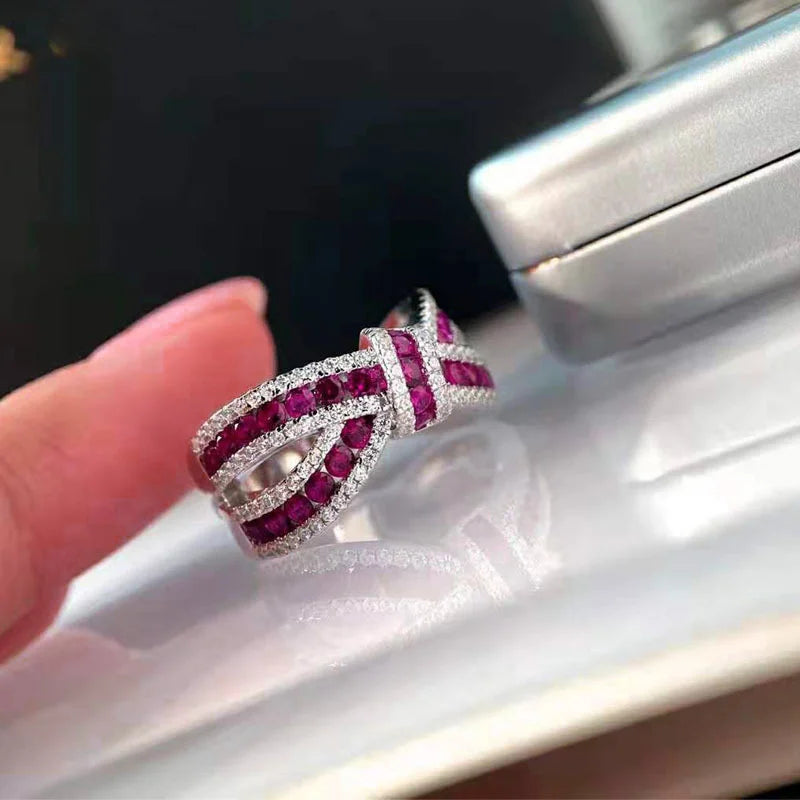 Gorgeous Finger Ring for Women Fashion Female Fashion Bright Zirconia Jewelry for Engagement Ceremony Party Accessories