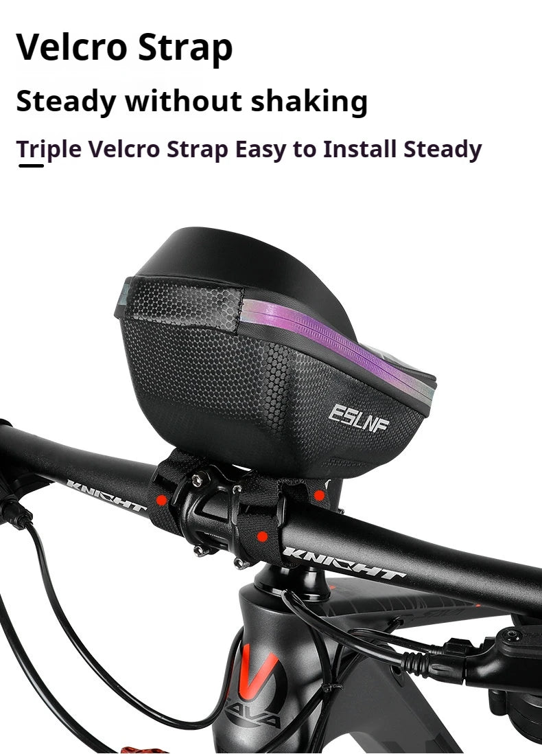 ESLNF Hard Shell Phone Bag Cycling Bag Handlebar Bag Waterproof Large Capacity Touchscreen Compatible Bicycle Accessories