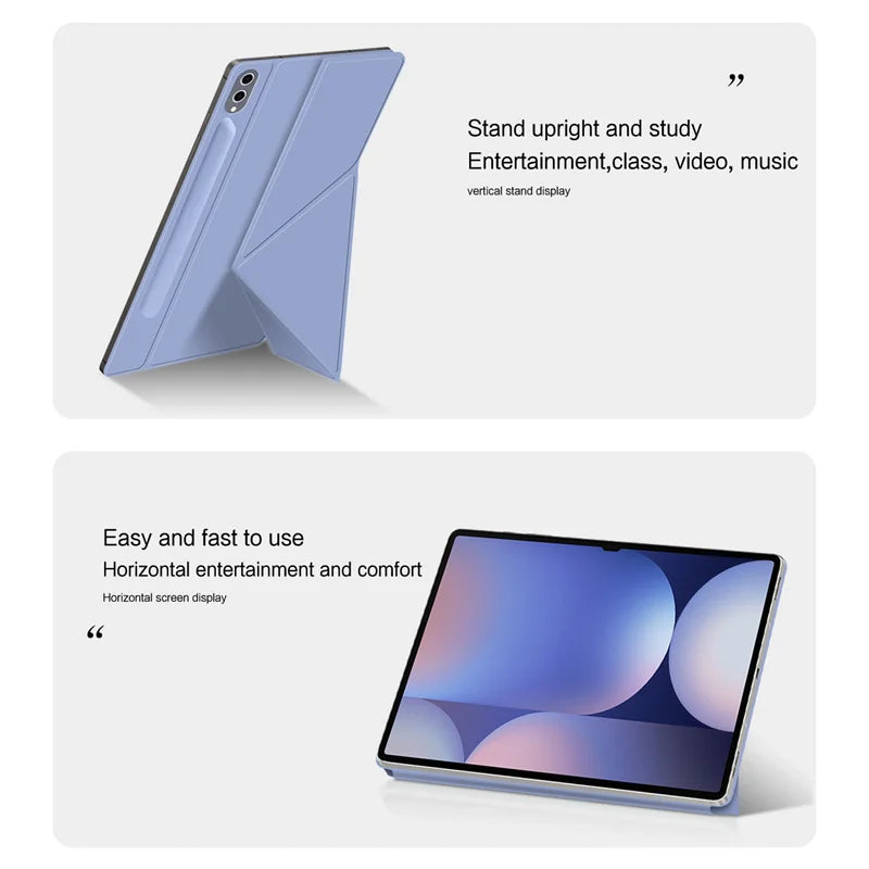 Samsung Galaxy Tab S10 S9 S8 S7 Plus FE 12.4 11 inch Magnetic Case for Tab S10 S9 S8 Ultra 14.6 inch Pencil Holder Cover