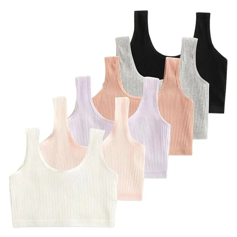 4 Pcs/Lot Teen Girl Sports Bra Kids Top Camisole Young Puberty Small Training Bra For 8-16 Years Girls Training Bra