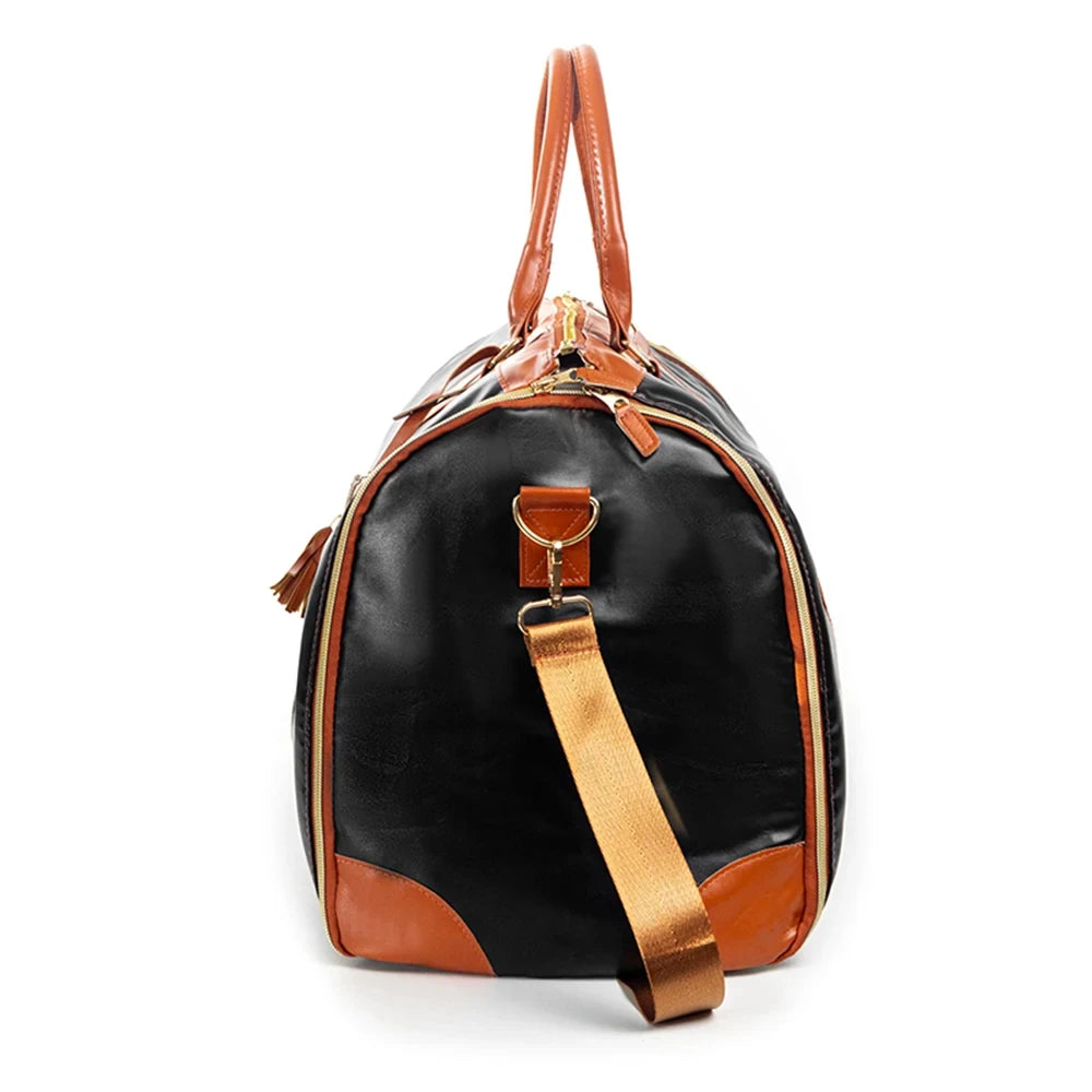 Geestock Folding Suit Storage Bag New PU Travel bag Large Waterproof Travel Suitcase For Women Sport Outdoor Weekend Bag Handbag