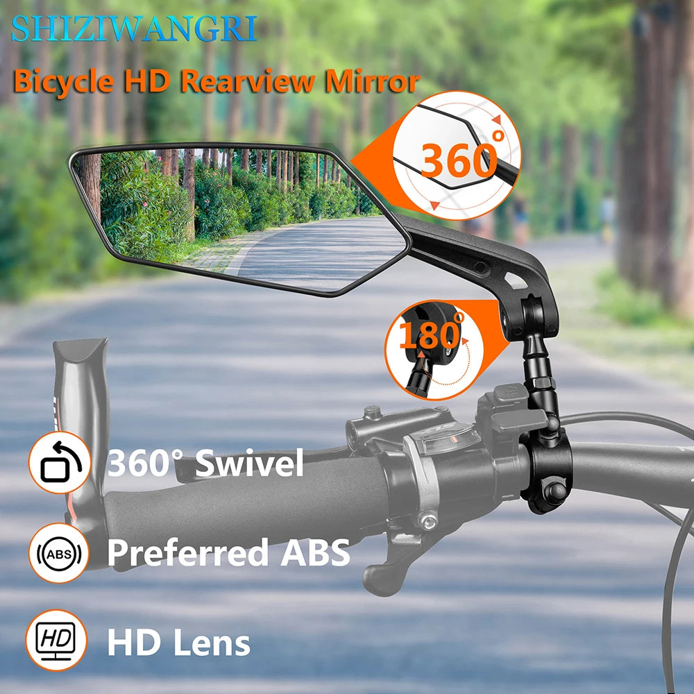 Bicycle Mirror Bike Rearview Mirror For Bicycle HD Adjustable Cycling Mirrors Left Right Angle Wide Bike Accessories