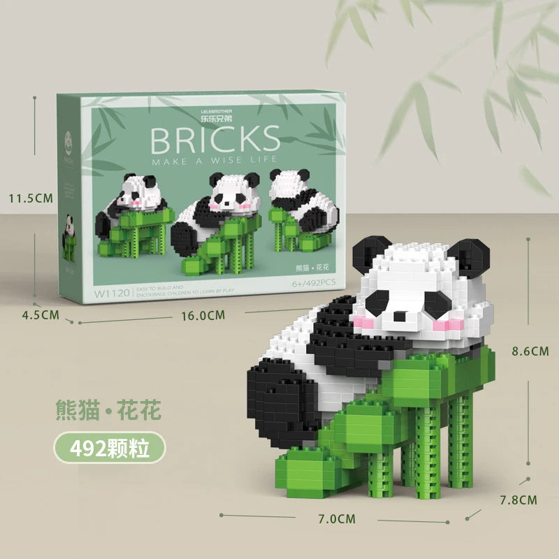 Creative DIY Assemable Animal Cute MINI Chinese Style Animal Panda Building Block Educational Boy Toys For Children Model Bricks