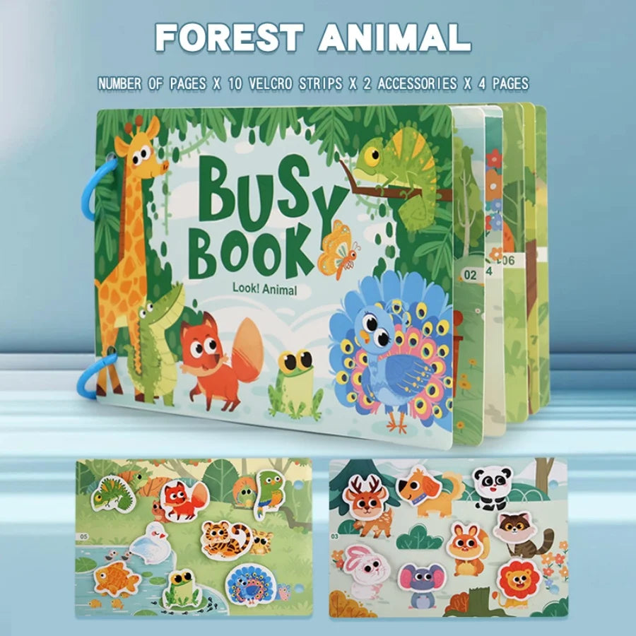 Puzzle Montessori Quiet Book Word Recognition Children's Early Education Enlightenment Stickers Book Toys