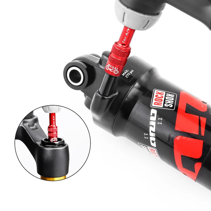 MUQZI Bike Fork Valve Adapter Schrader Air Fork Inflatable Valve Adapter MTB Road Bicycle Fork Accessory