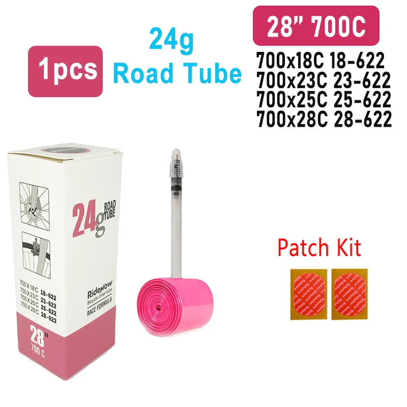 RideNow TPU Bike Inner Tube 700C X18 23 25 28 32 35 37 40C MTB Gravel Ultralight Bicycle Tire 26 /27.5 /29 Inch with Patch Kit