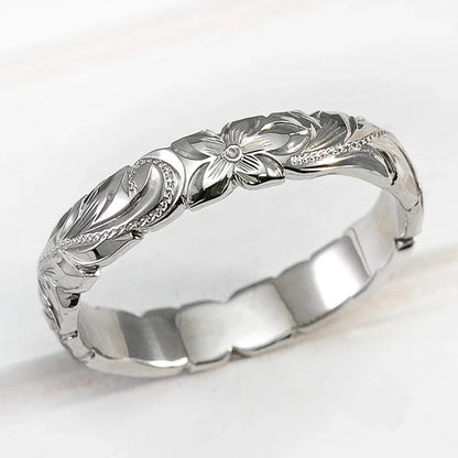 Elegant Carved Flower Pattern Band Classic Women Engagement Wedding Rings High Quality Delicate Female Accessories Rings