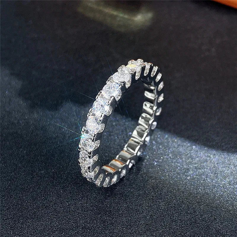 Fashion Contracted Design Women's Ring with Brilliant White Cubic Zirconia Wedding Party Daily Wearable Statement Jewelry