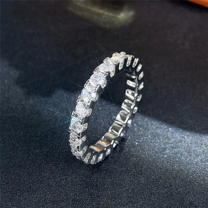 Fashion Contracted Design Women's Ring with Brilliant White Cubic Zirconia Wedding Party Daily Wearable Statement Jewelry
