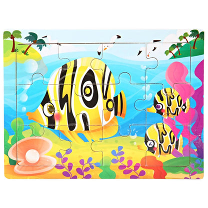 15*11cm 3D Puzzle Cartoon Animals Wood Puzzle Kids Cognitive Jigsaw Puzzle Baby Wooden Toys Educational Toys for Children