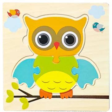 Baby Toys Wooden 3D Jigsaw Puzzle Cartoon Animal Traffic Tangram Jigsaw Puzzles Early Learning Educational Toys For Children