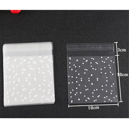 100Pcs/Lot Translucent Dots Plastic Cookie Packaging Bags Cupcake Wrapper Self Adhesive Bags Birthday Party Wedding Decorations