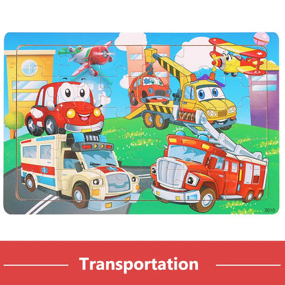 30 Pieces Wooden 3d Puzzles Cartoon Animal Jigsaw Puzzle Board Game Preschool Montessori Educational Toys For Children