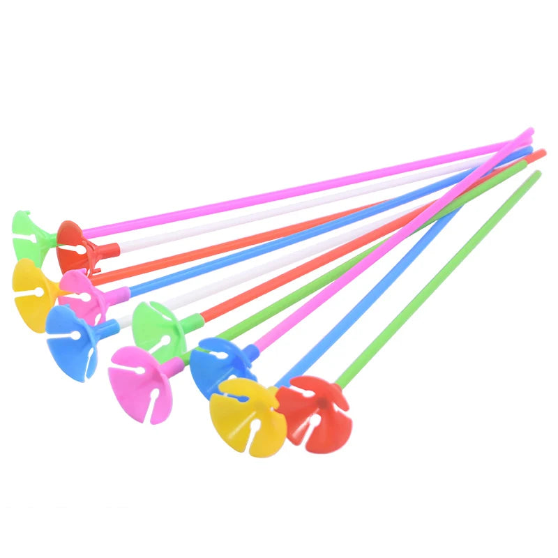 30cm Latex Balloon Stick White Balloons Holder Sticks with Cup Wedding Birthday Party Inflatable Balls Decoration Accessories