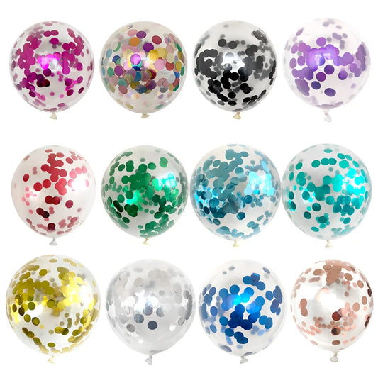 5/10/20pcs Gold Confetti Latex Balloons Glitter Clear Transparent Helium Balloon Wedding Baby Shower Birthday Party Decorations