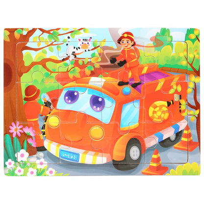 15*11cm 3D Puzzle Cartoon Animals Wood Puzzle Kids Cognitive Jigsaw Puzzle Baby Wooden Toys Educational Toys for Children