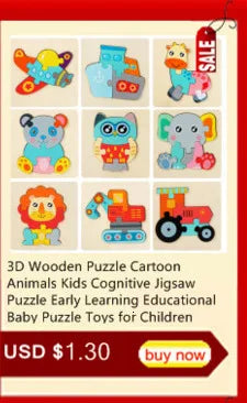 15*11cm 3D Puzzle Cartoon Animals Wood Puzzle Kids Cognitive Jigsaw Puzzle Baby Wooden Toys Educational Toys for Children