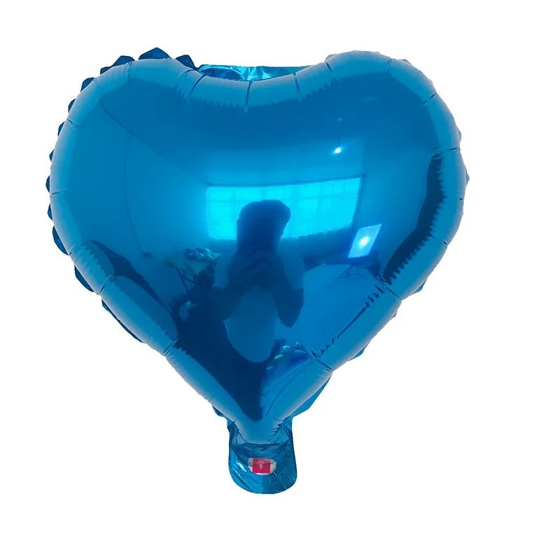 10pcs 10inch heart love aluminum foil balloon baby shower child birthday party wedding  decor supplies air balloons Globos