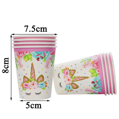 WEIGAO Unicorn Decoration Birthday Party Decor Kids Unicorn Disposable Tableware set Baby Shower Girl Birthday Party Supplies