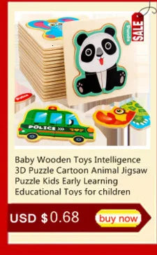 15*11cm 3D Puzzle Cartoon Animals Wood Puzzle Kids Cognitive Jigsaw Puzzle Baby Wooden Toys Educational Toys for Children