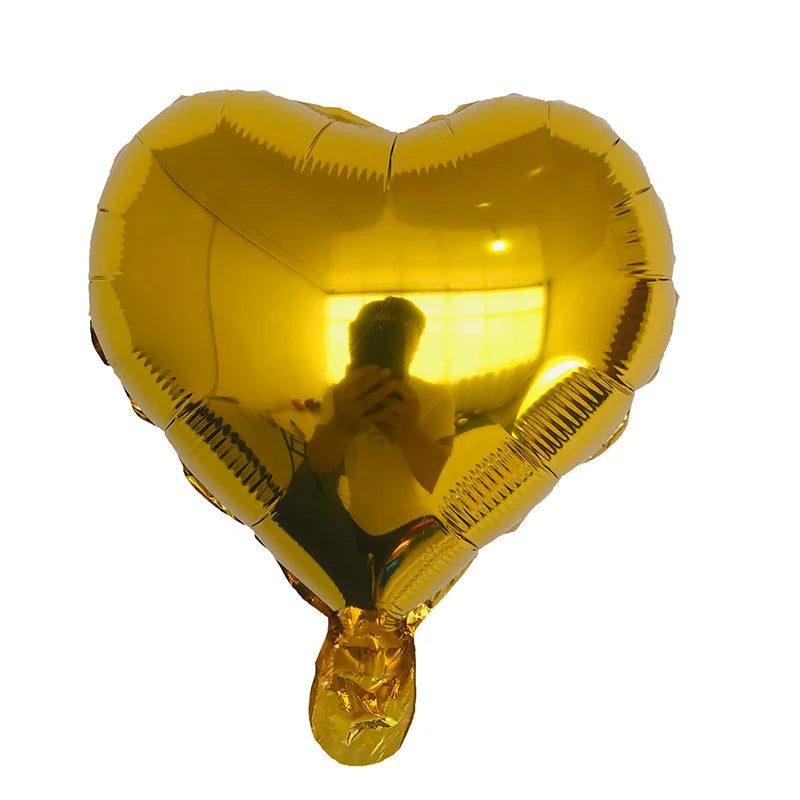 10pcs 10inch heart love aluminum foil balloon baby shower child birthday party wedding  decor supplies air balloons Globos